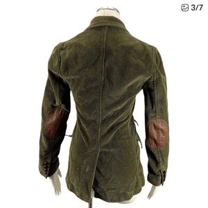 Ralph Lauren 2 Corduroy Blazer Vintage 1990s Jacket Olive Green Career Business